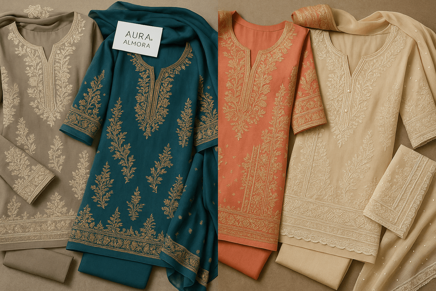 Unstitched 3-Piece Suits - Aura-Almora(Women Fashion)
