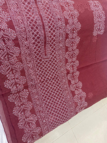 Beautifull Chicken Kari With Pakka Hand Embroidery Work Collection 2Pc