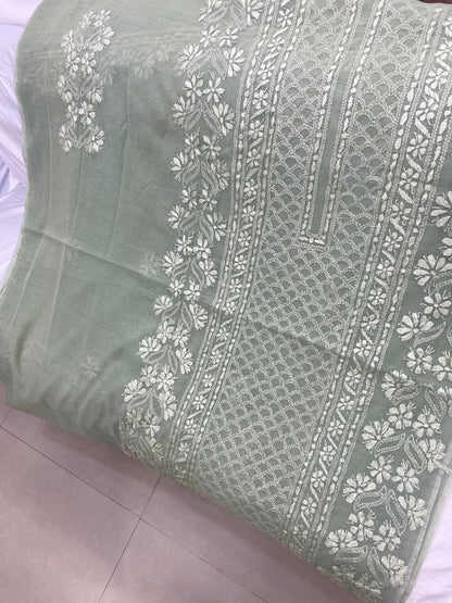 Beautifull Chicken Kari With Pakka Hand Embroidery Work Collection 2Pc
