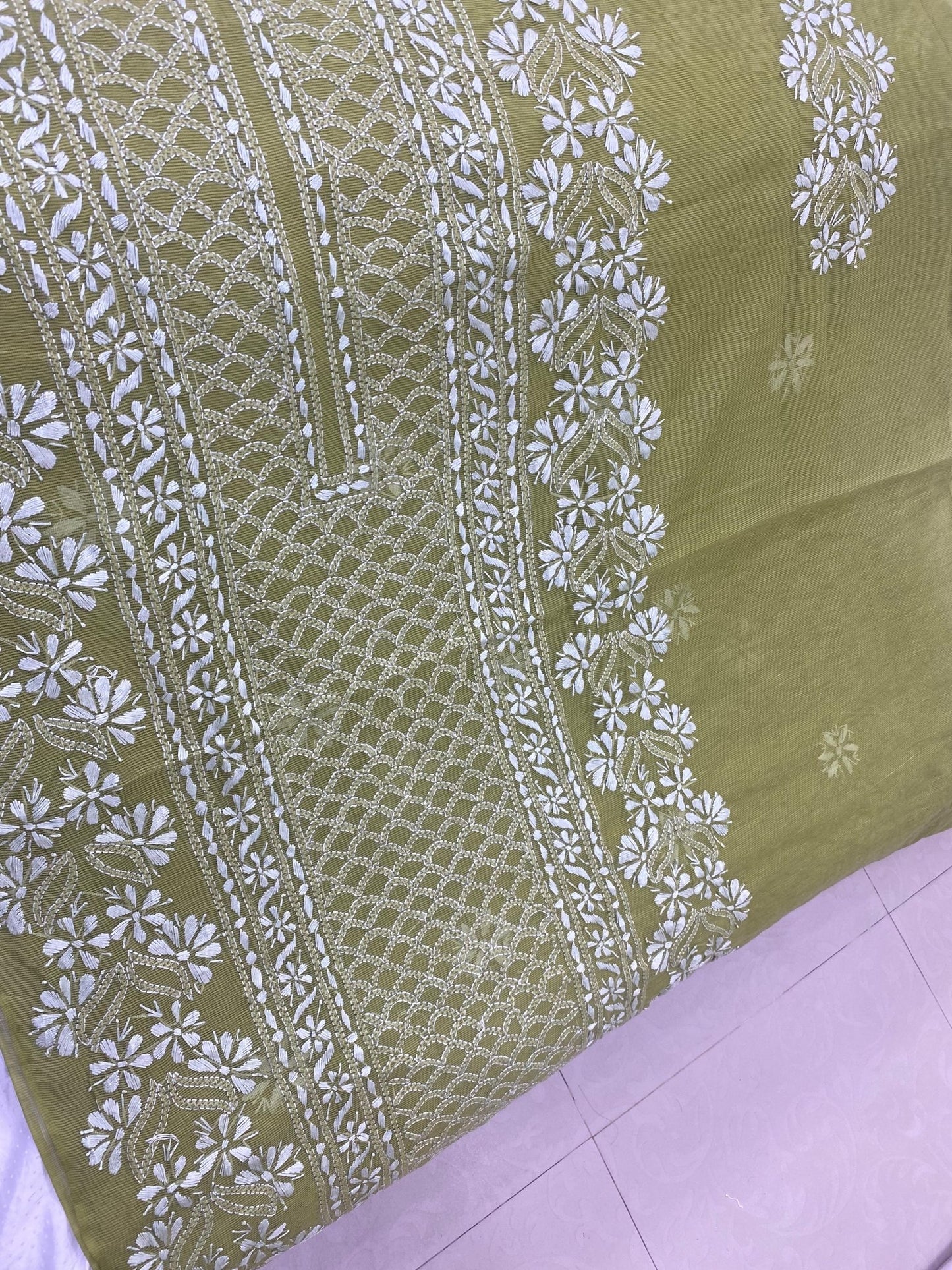 Beautifull Chicken Kari With Pakka Hand Embroidery Work Collection 2Pc - Aura - Almora(Women Fashion)