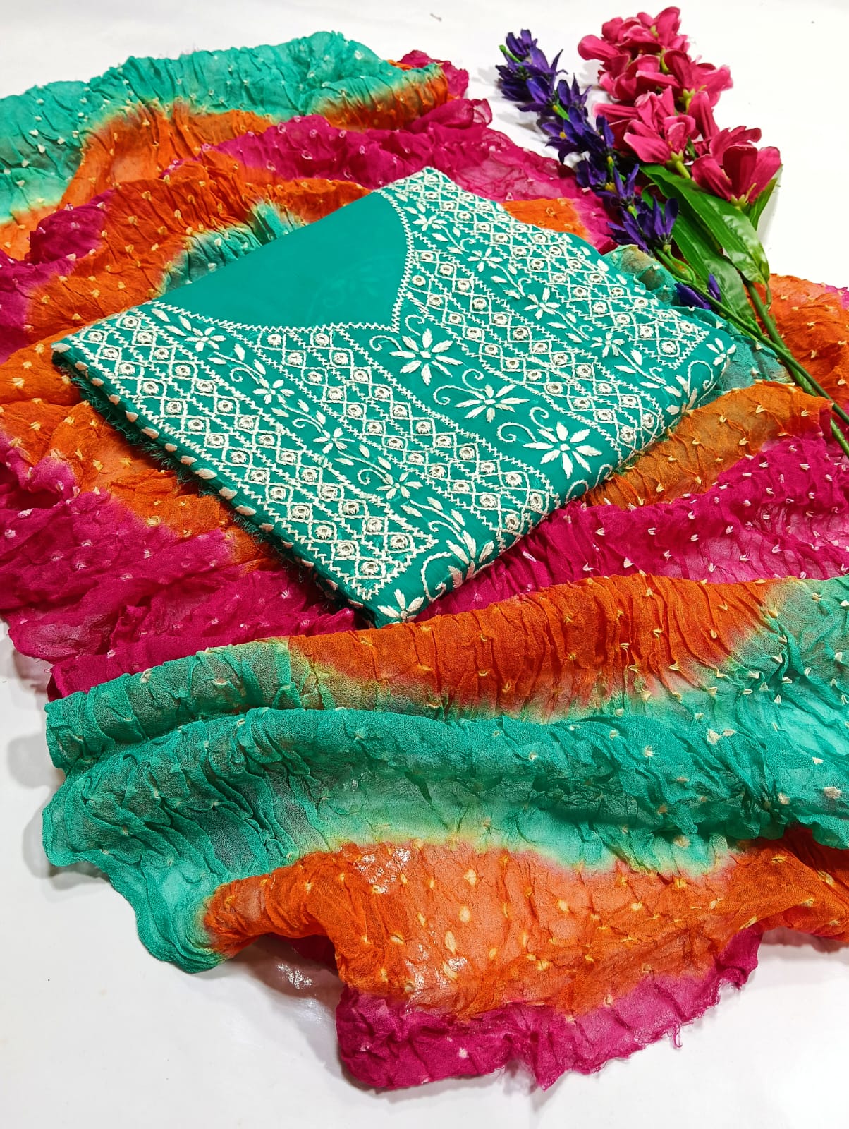 Beautifull Chuniri With Pakka Tanka Hand Embroidery And Mirror Work Collection - Aura - Almora(Women Fashion)