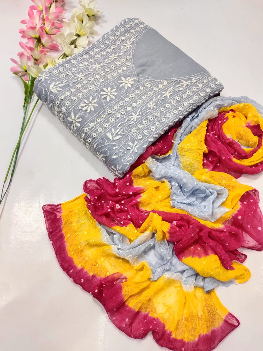 Beautifull Chuniri With Pakka Tanka Hand Embroidery And Mirror Work Collection - Aura - Almora(Women Fashion)