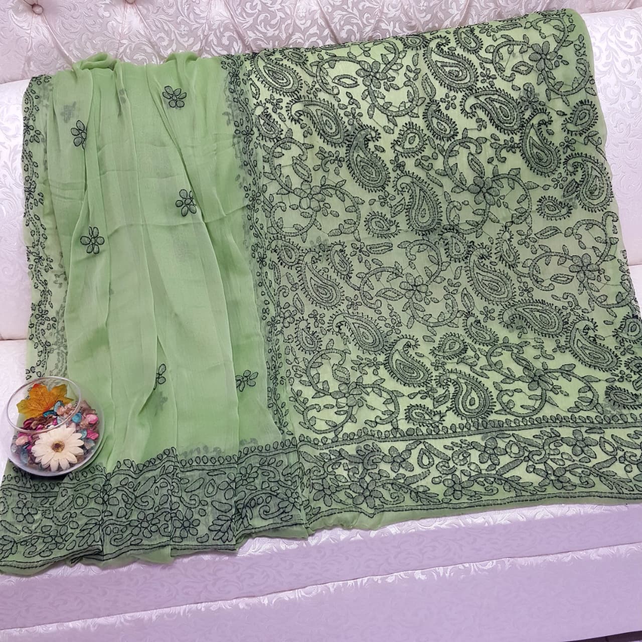Beautifull Shedow Chicken Kari Work Collection 2Pc - Aura - Almora(Women Fashion)