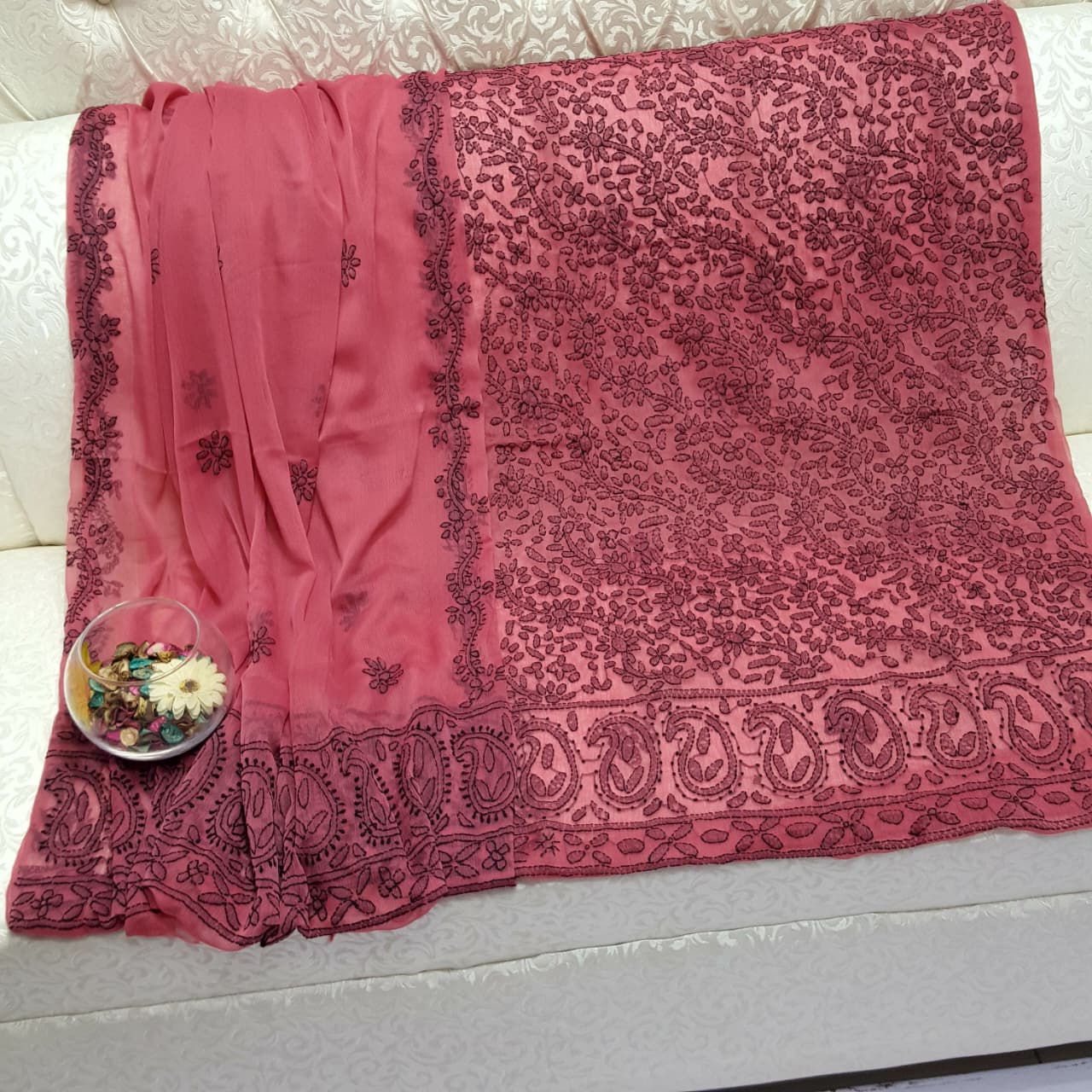 Beautifull Shedow Chicken Kari Work Collection 2Pc - Aura - Almora(Women Fashion)