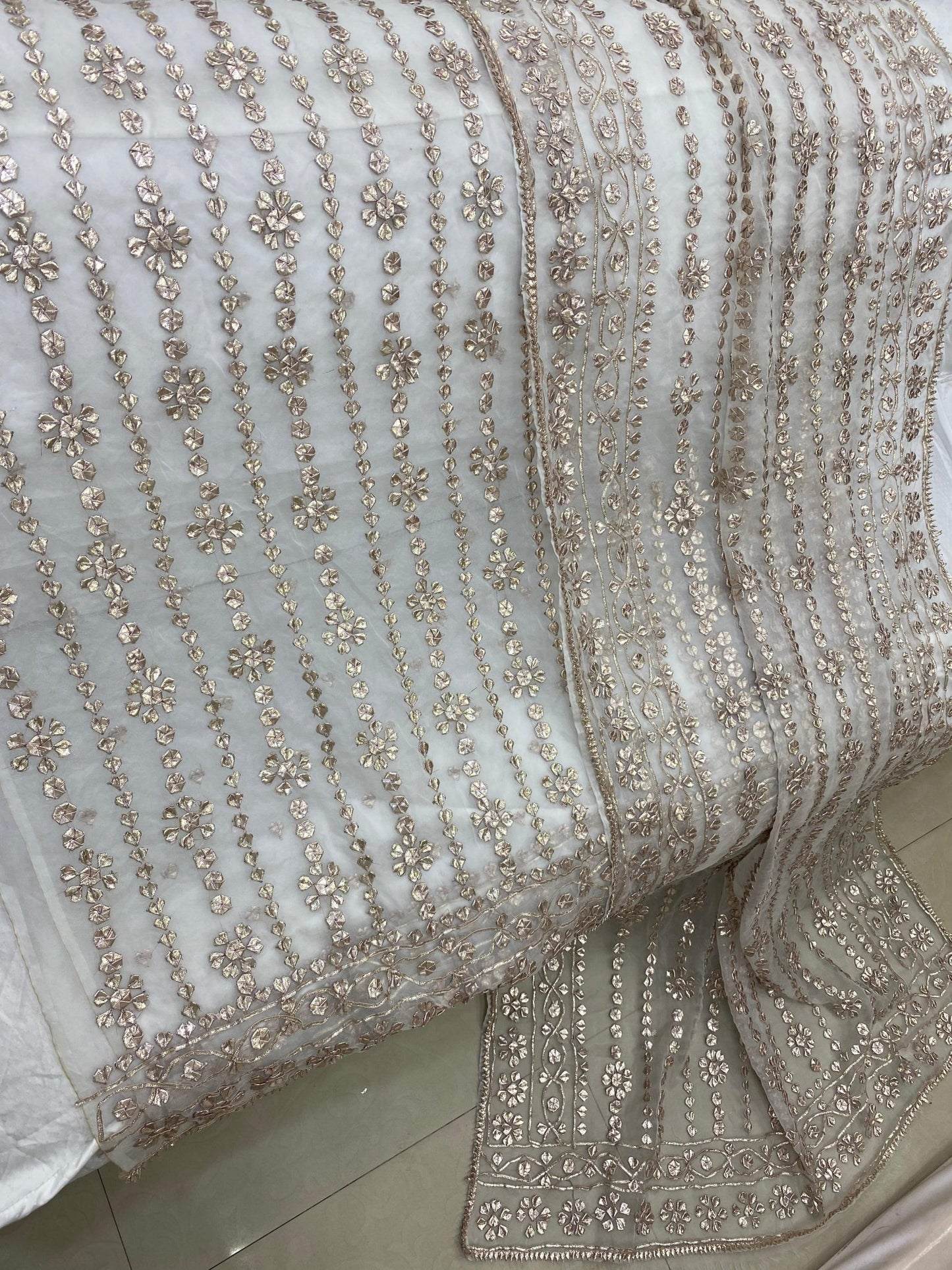 Luxury Pure Organza LCD Gotta Work 2Pc Collection | Dyeable in All Colors - Aura - Almora(Women Fashion)