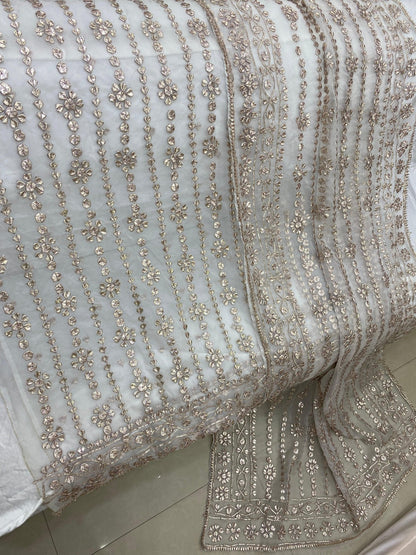 Luxury Pure Organza LCD Gotta Work 2Pc Collection | Dyeable in All Colors - Aura - Almora(Women Fashion)