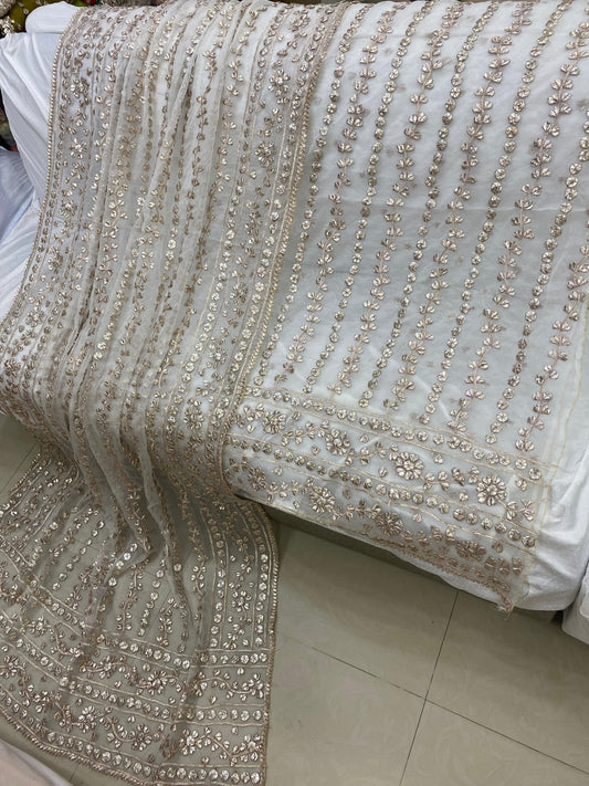 Luxury Pure Organza LCD Gotta Work 2Pc Collection | Dyeable in All Colors - Aura - Almora(Women Fashion)
