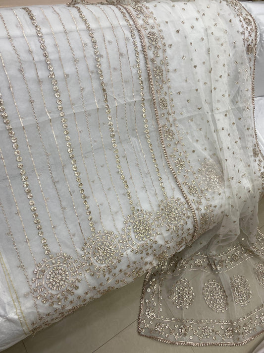Luxury Pure Organza LCD Gotta Work 2Pc Collection | Dyeable in All Colors - Aura - Almora(Women Fashion)