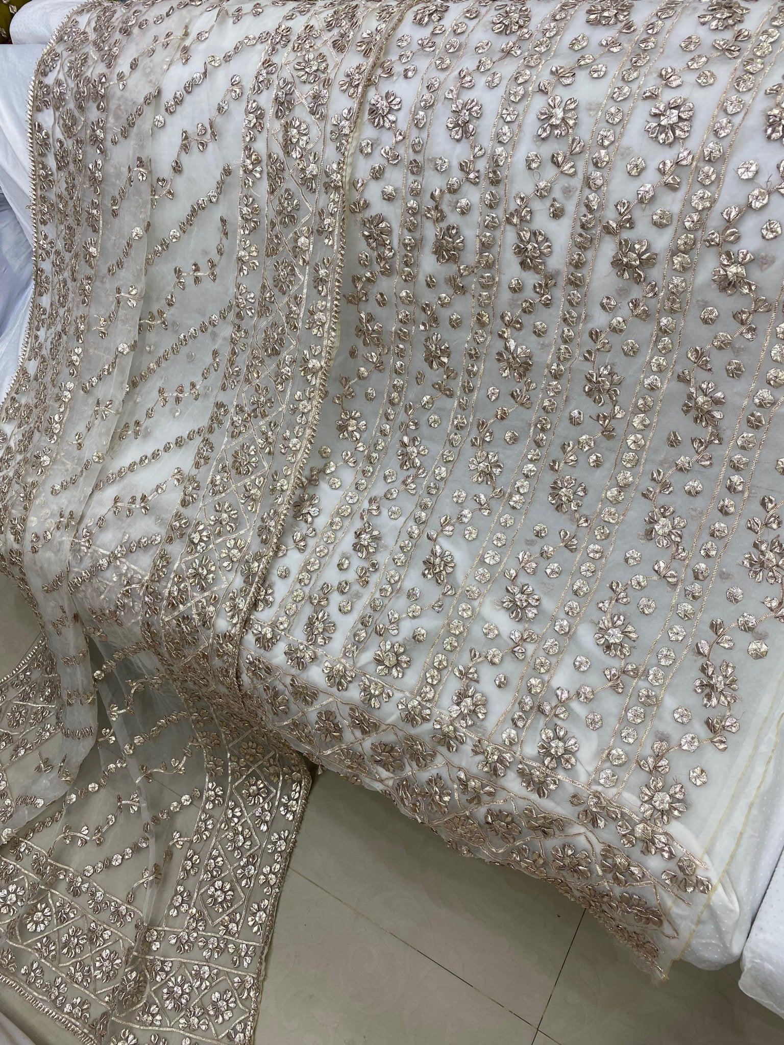 Luxury Pure Organza LCD Gotta Work 2Pc Collection | Dyeable in All Colors - Aura - Almora(Women Fashion)