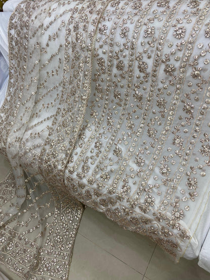 Luxury Pure Organza LCD Gotta Work 2Pc Collection | Dyeable in All Colors - Aura - Almora(Women Fashion)
