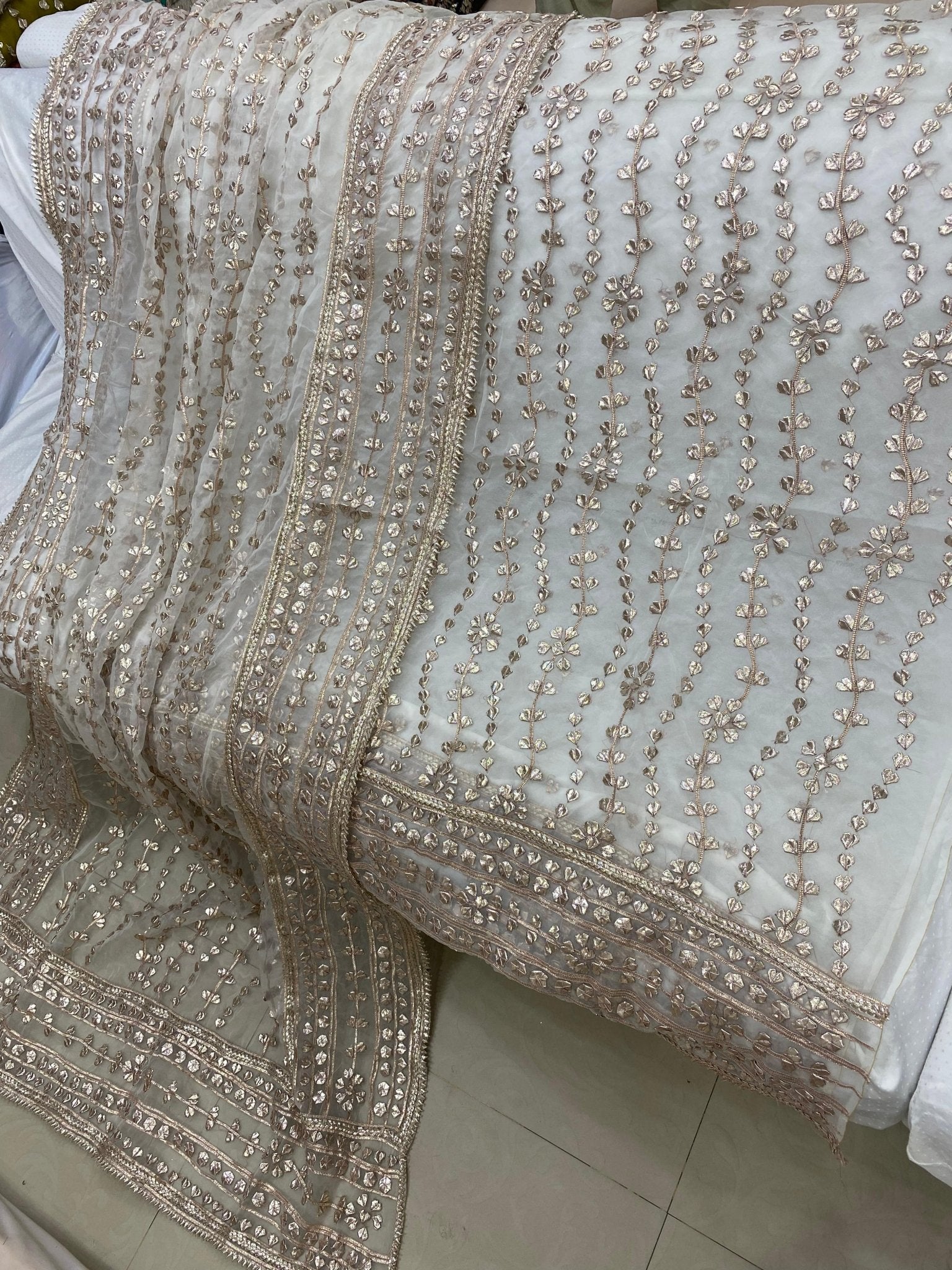 Luxury Pure Organza LCD Gotta Work 2Pc Collection | Dyeable in All Colors - Aura - Almora(Women Fashion)