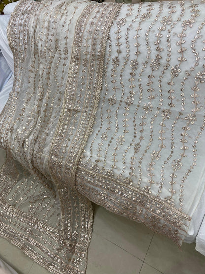 Luxury Pure Organza LCD Gotta Work 2Pc Collection | Dyeable in All Colors - Aura - Almora(Women Fashion)