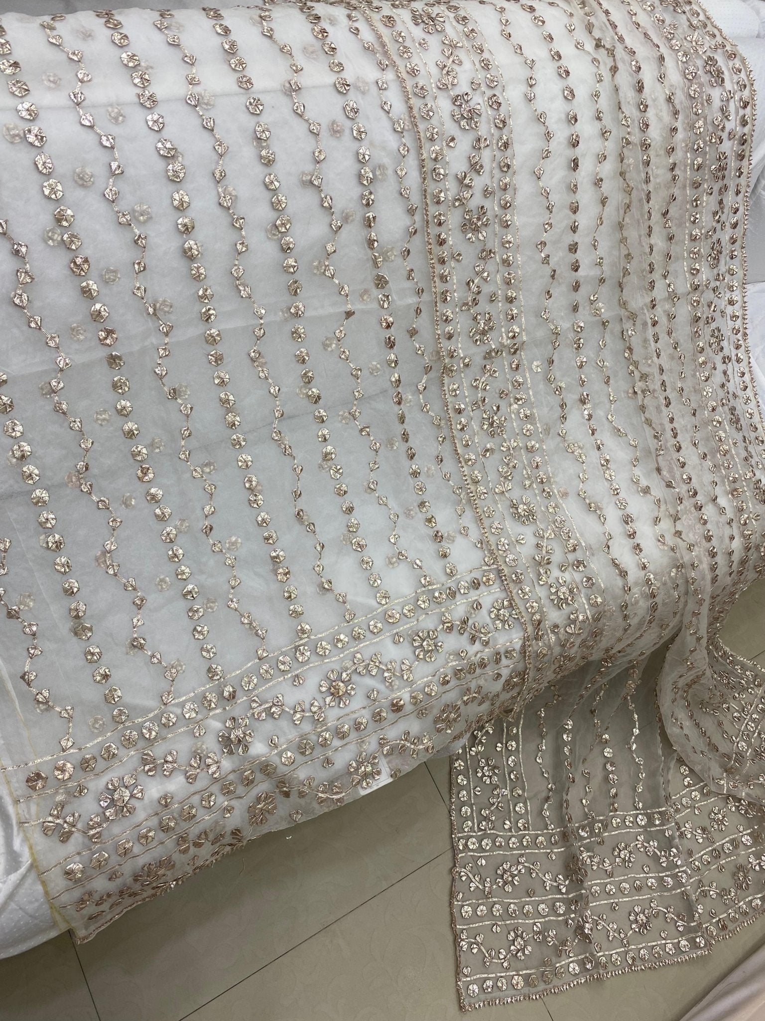 Luxury Pure Organza LCD Gotta Work 2Pc Collection | Dyeable in All Colors - Aura - Almora(Women Fashion)