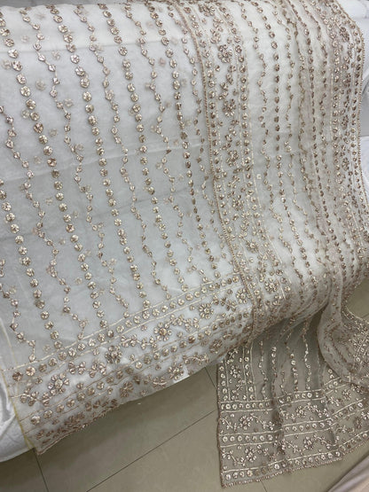 Luxury Pure Organza LCD Gotta Work 2Pc Collection | Dyeable in All Colors - Aura - Almora(Women Fashion)