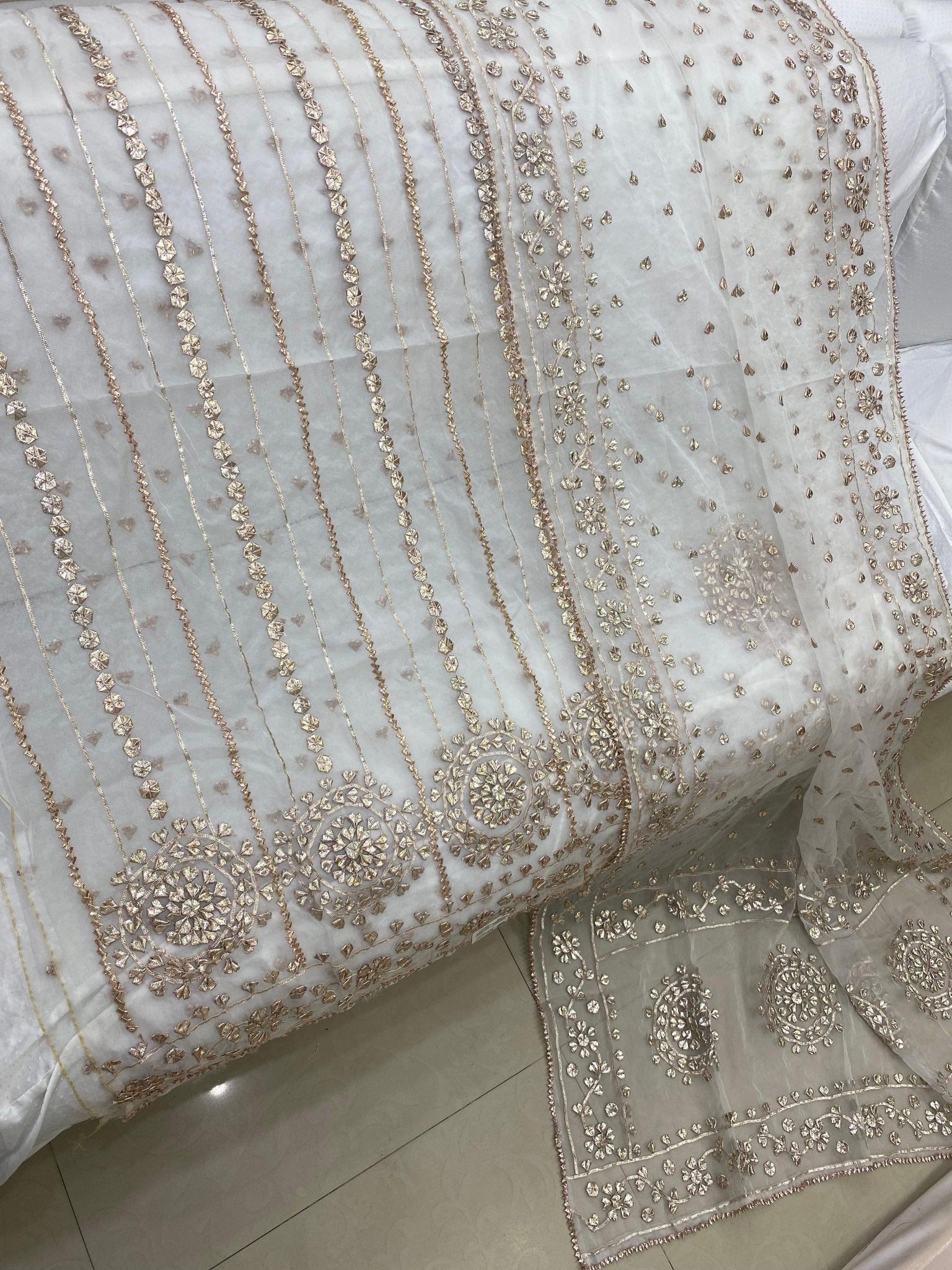 Luxury Pure Organza LCD Gotta Work 2Pc Collection | Dyeable in All Colors - Aura - Almora(Women Fashion)