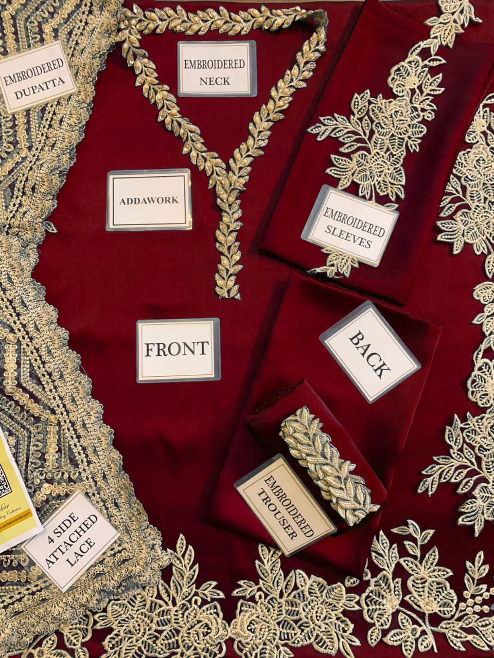 Heer’s Collection Design #152 – Luxury Shamooz Silk & Organza Embroidered Suit