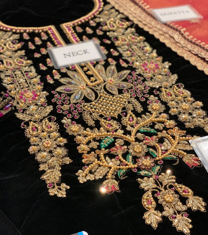 Baroque Chantalee Velvet Suit – Luxury Embroidered Party Wear for Women (Code MD 1425)