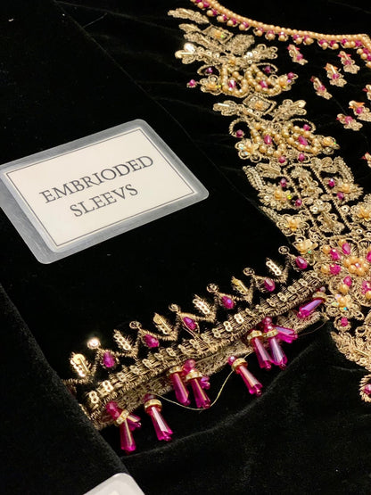 Baroque Chantalee Velvet Suit – Luxury Embroidered Party Wear for Women (Code MD 1425)